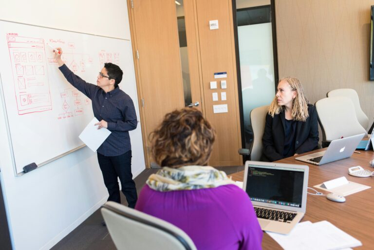strategist at the whiteboard